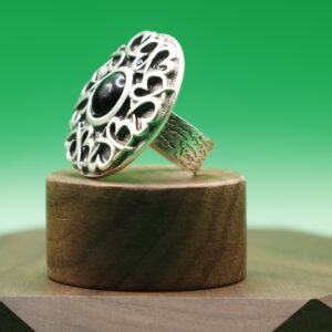Anillo Corazón Nocturno (ajustable)