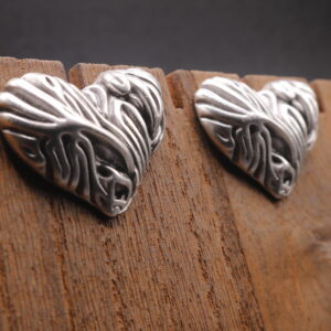 Aretes Corazón Rayado