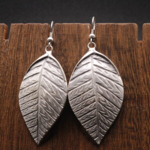 Aretes Hoja Plateada