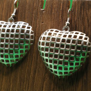Aretes Corazon Con Cuadros (ligeros)