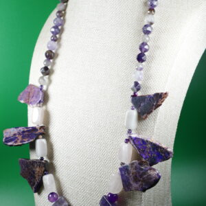 Collar Largo Amatista Y Cuarzo